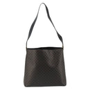 CELINE Macadam Canvas Shoulder Bag PVC Leather Black Gold Auth 185149A-3