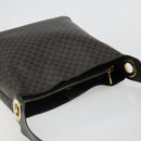 CELINE Macadam Canvas Shoulder Bag PVC Leather Black Gold Auth 185149A-6