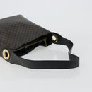 CELINE Macadam Canvas Shoulder Bag PVC Leather Black Gold Auth 185149A-7