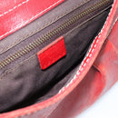 CELINE Shoulder Bag Leather Red Gold Auth 185150-10