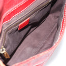 CELINE Shoulder Bag Leather Red Gold Auth 185150-11