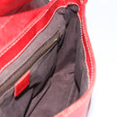 CELINE Shoulder Bag Leather Red Gold Auth 185150-17