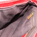 CELINE Shoulder Bag Leather Red Gold Auth 185150-18
