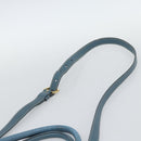PRADA Tote Bag Leather 2way Blue Gold Auth 185152A-10