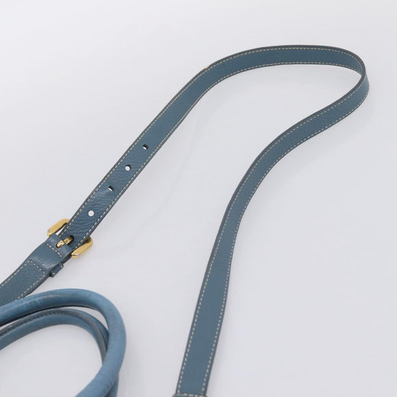 PRADA Handtas Leer 2way Blauw Goud Origineel 185152A
