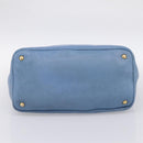 PRADA Handtas Leer 2way Blauw Goud Origineel 185152A-5