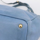 PRADA Handtas Leer 2way Blauw Goud Origineel 185152A-17