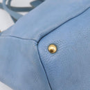 PRADA Handtas Leer 2way Blauw Goud Origineel 185152A-18