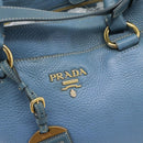 PRADA Tote Bag Leather 2way Blue Gold Auth 185152A-18