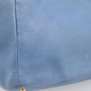 PRADA Handtas Leer 2way Blauw Goud Origineel 185152A-21