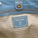 PRADA Handtas Leer 2way Blauw Goud Origineel 185152A-11