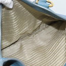 PRADA Tote Bag Leather 2way Blue Gold Auth 185152A-25