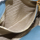 PRADA Handtas Leer 2way Blauw Goud Origineel 185152A-26