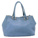 PRADA Handtas Leer 2way Blauw Goud Origineel 185152A-2