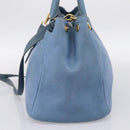 PRADA Handtas Leer 2way Blauw Goud Origineel 185152A-4