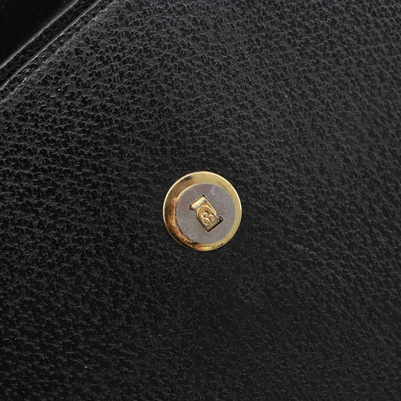 GUCCI Bamboo Hand Bag Leather Black Gold 001 1118 1886 Auth 185153