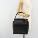 GUCCI Bamboo Hand Bag Leather Black Gold 001 1118 1886 Auth 185153-24