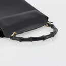 GUCCI Bamboo Hand Bag Leather Black Gold 001 1118 1886 Auth 185153-7