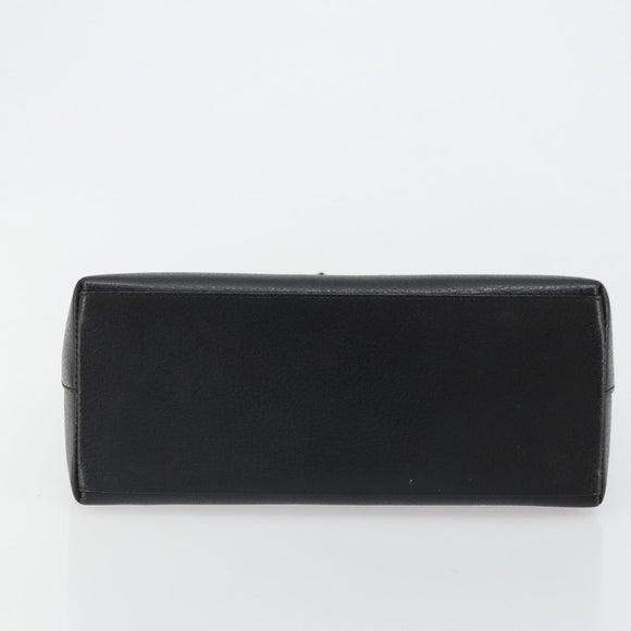 GUCCI Bamboo Hand Bag Leather Black Gold 001 1118 1886 Auth 185153