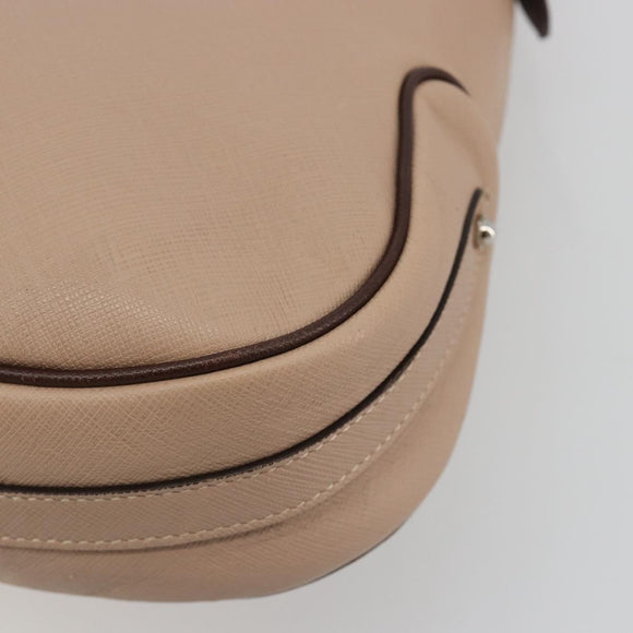 Salvatore Ferragamo Gancini Shoulder Bag Leather Pink Silver Auth 185154A