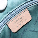 Salvatore Ferragamo Gancini Shoulder Bag Leather Pink Silver Auth 185154A-11