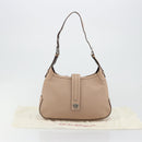 Salvatore Ferragamo Gancini Shoulder Bag Leather Pink Silver Auth 185154A-12