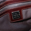 FENDI Mamma Baguette Shoulder Bag Corduroy Khaki Silver Auth 185158V-19