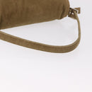 FENDI Mamma Baguette Shoulder Bag Corduroy Khaki Silver Auth 185158V-7