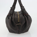 FENDI Zucca Canvas Spy Bag Shoulder Bag Brown Black Auth 185160V-3