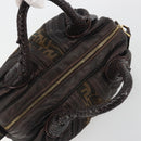 FENDI Zucca Canvas Spy Bag Shoulder Bag Brown Black Auth 185160V-6
