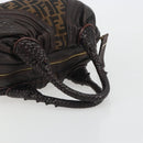 FENDI Zucca Canvas Spy Bag Shoulder Bag Brown Black Auth 185160V-7