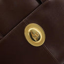 Christian Dior Hand Bag Leather Brown Gold Auth 185163-19