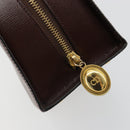 Christian Dior Hand Bag Leather Brown Gold Auth 185163-20