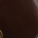 Christian Dior Hand Bag Leather Brown Gold Auth 185163-8