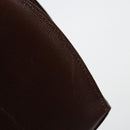 Christian Dior Hand Bag Leather Brown Gold Auth 185163-9