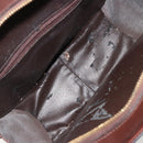 Christian Dior Hand Bag Leather Brown Gold Auth 185163-11