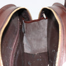 Christian Dior Hand Bag Leather Brown Gold Auth 185163-21