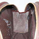 Christian Dior Hand Bag Leather Brown Gold Auth 185163-22