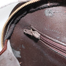 Christian Dior Hand Bag Leather Brown Gold Auth 185163-23