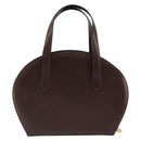Christian Dior Hand Bag Leather Brown Gold Auth 185163-2