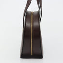 Christian Dior Hand Bag Leather Brown Gold Auth 185163-3
