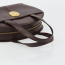 Christian Dior Hand Bag Leather Brown Gold Auth 185163-7
