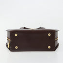Christian Dior Hand Bag Leather Brown Gold Auth 185163-5