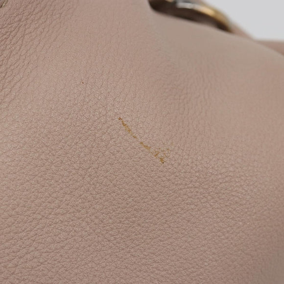 Salvatore Ferragamo Hand Bag Leather Beige Gold Auth 185164A