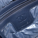 CHANEL Cococoon Shoulder Bag Nylon Gray Silver CC Auth 185165A-21