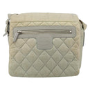 CHANEL Cococoon Shoulder Bag Nylon Gray Silver CC Auth 185165A-13
