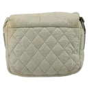 CHANEL Cococoon Shoulder Bag Nylon Gray Silver CC Auth 185165A-2