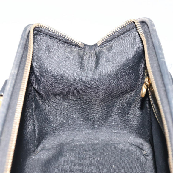 FENDI Pecan Canvas Hand Bag PVC Brown Black Auth 185166