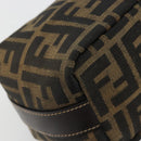 FENDI Zucca Canvas Hand Pouch Black Brown Auth 185167-16