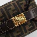 FENDI Zucca Canvas Hand Pouch Black Brown Auth 185167-17